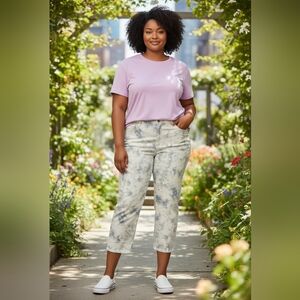 Skinnygirl Blue and White Tie-Dye Pants